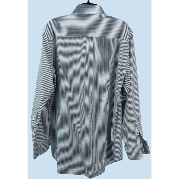 PETER MILLAR MENS MULTI COLOR STRIPED LONG SLEEVE BUTTON DOWN COLLARED SHIRT M - Picture 4 of 10